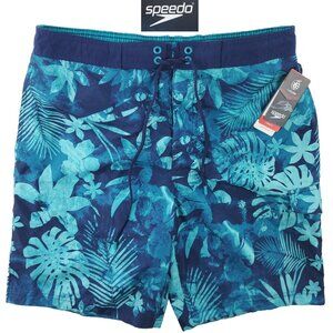 Speedo Board Shorts Swim Trunks Hawaiian TurboDri UPF Protective Men's Large NWT